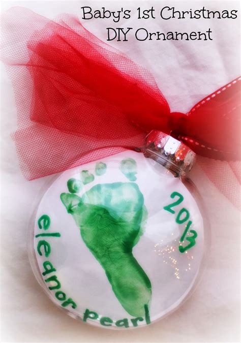 Diy Babys First Christmas Footprint Ornament For Under 2 Bare