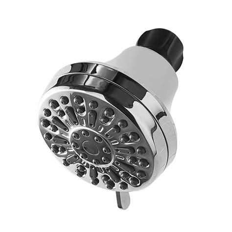 Mainstays 6 Setting Chrome Shower Head 35 Chrome Face With Rub Clean Nozzles