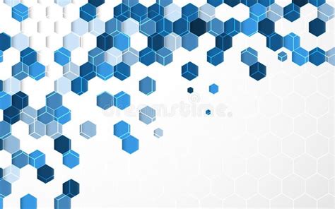 Abstract Light Blue Hexagon Background With White Border Stock Vector