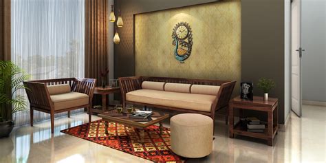When designing your dining room, think carefully about how you use the space and what you really want. Indian Ethnic Living Room designs Online: Traditional ...