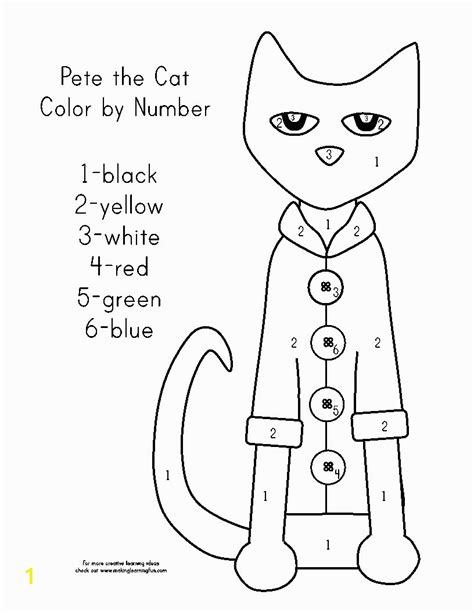 Pete The Cat And His Four Groovy Buttons Coloring Page Divyajanan
