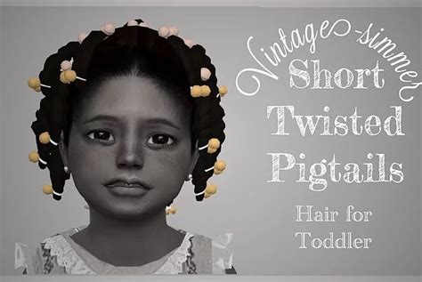 Twisted Pigtails Vintage Simmer Pigtails Sims Hair Sims 4 Cc Kids