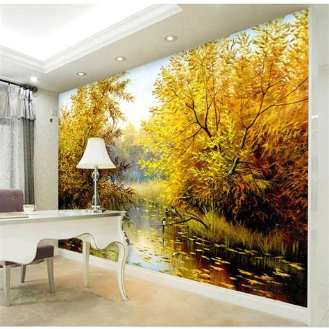 Custom Size 3d Large Mural Wallpaper Fall Natural Landscape Bvm Home