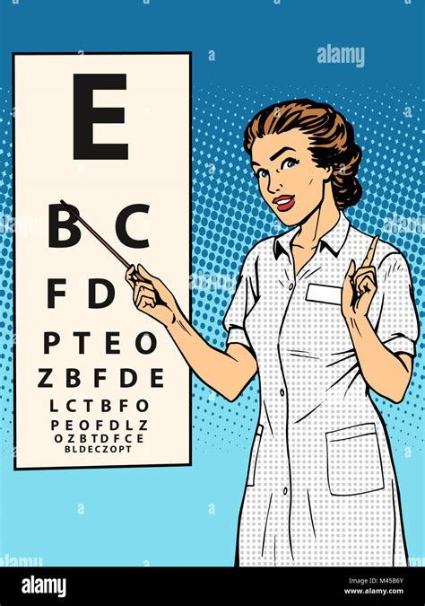 Woman Ophthalmologist Table Verification Of View Stock Photo Alamy