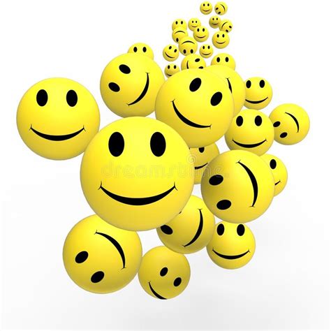 Os Smiley Mostram As Caras Positivas Felizes Ilustração Stock