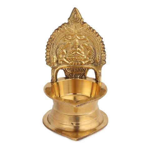 Buy Torppeza Kamakshi Devi Brass Oil Deepamdiya For Poojamandir