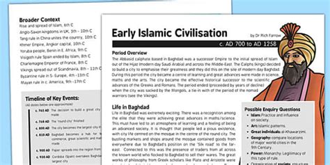 Free Early Islamic Civilisation Baghdad History Islam Facts Ks2