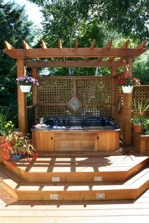 65 Creative Diy Backyard Privacy Ideas On A Budget Hot Tub Landscaping Hot Tub Patio Hot