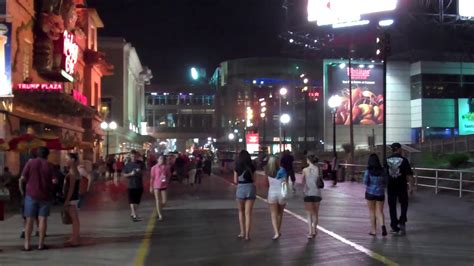 Atlantic City Boardwalk At Night Youtube