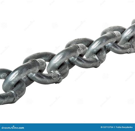 Metal Chain Isolated Stock Photo Image Of Close Gray 53713754