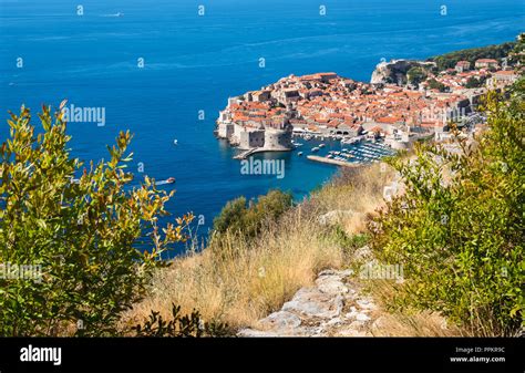 Dubrovnik Seen From One Of The Hiking Trails Croatia Stock Photo Alamy