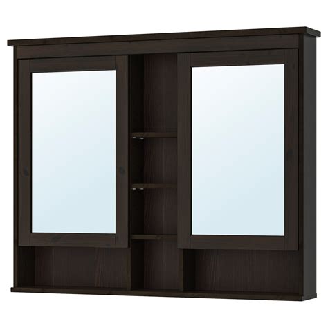 Hemnes Mirror Cabinet With 2 Doors Black Brown Stain 47 14x38 58