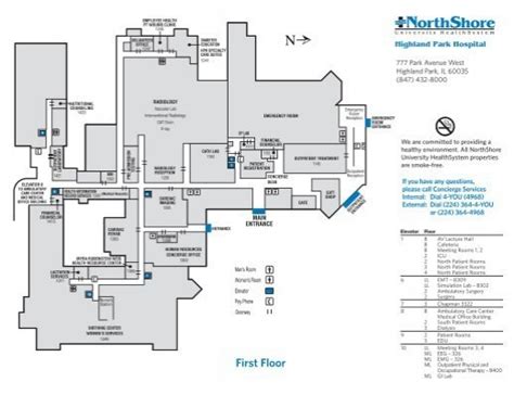 Highland Park Hospital Floor Plan Map Northshore