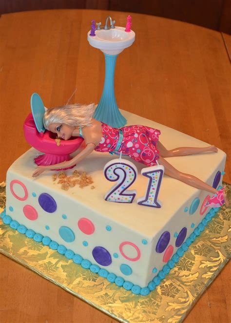 21st Birthday Drunken Barbie Cake