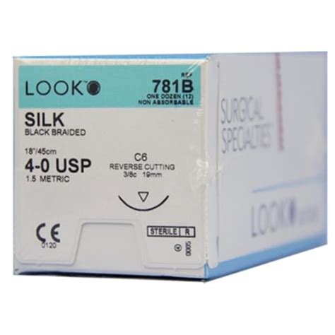 Look Silk Suture Black 4 0 C6 19 Mm Needle 18 Medical Supplies