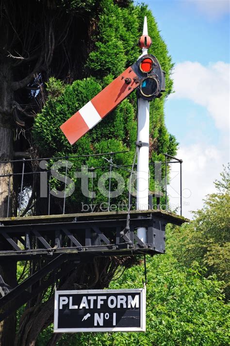 Railway Semaphore Signal Hampton Loade Stock Photo Royalty Free