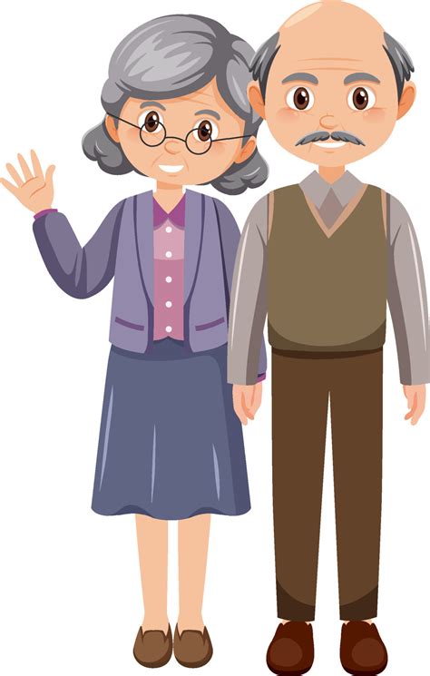 Elderly Couple Cartoon Character 10519796 Vector Art At Vecteezy