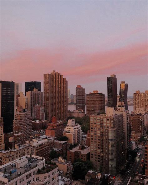 New york city center, new york, ny. Sunset in NYC. Cityscape. Pink aesthetic. in 2020 | Sunset ...