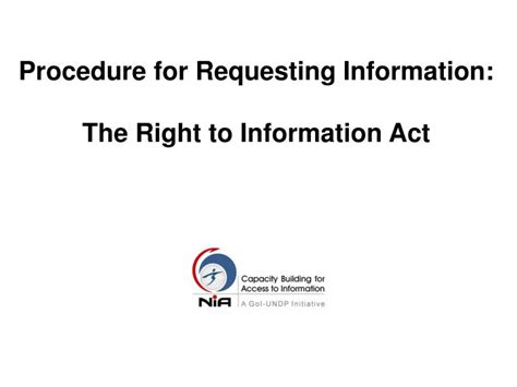 Ppt Procedure For Requesting Information The Right To Information