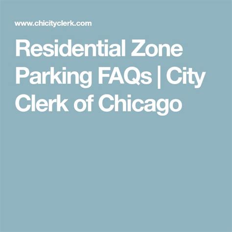 Residential Zone Parking Faqs City Clerk Of Chicago City Clerks Zone