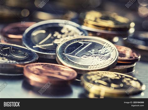 Euro Coins Stacked On Image And Photo Free Trial Bigstock