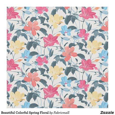 Beautiful Colorful Spring Floral Fabric Floral Fabric Spring Floral