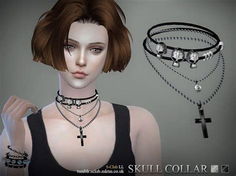 The Best Necklace By S Club Sims Sims 4 Goth Sims 4 Grunge Cc