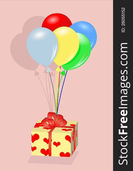 Present Box Hanging Balloons Free Stock Photos StockFreeImages