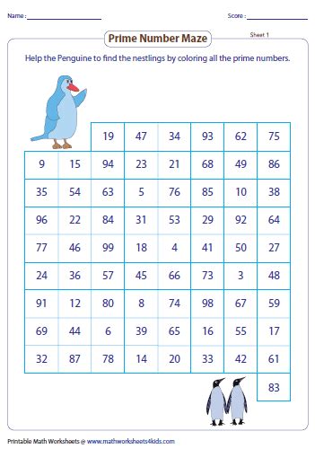 Prime And Composite Numbers Worksheets