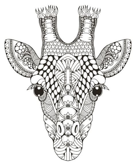 A Giraffe Head Coloring Picture With Intricate Detail Giraffe Coloring Pages Mandala
