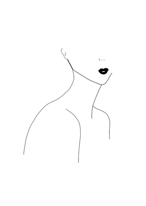 One Line Minimalist Continuous Linear Sketch Woman Female OFF