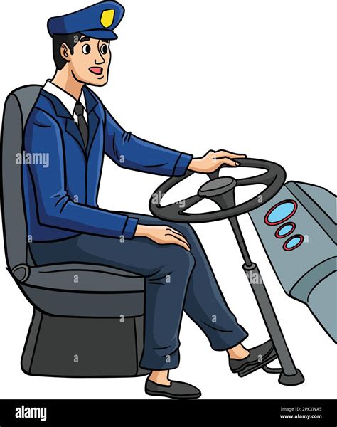 Bus Driver Cartoon Colored Clipart Illustration Stock Vector Image