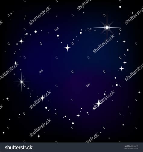 Star Heart In Night Sky Stock Vector Illustration 63108097 Shutterstock