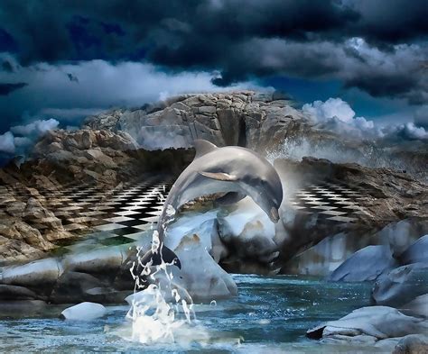 Magical Dolphin Mixed Media By Marvin Blaine Fine Art America