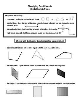 There are many types of quadrilaterals. Bestseller: Polygons Quadrilaterals Study Guide Answers