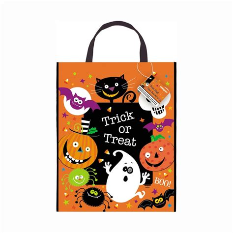 Large Plastic Trick Or Treat Halloween Goodie Bag