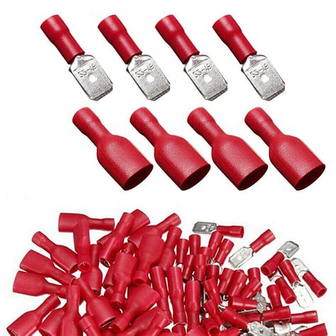 50pcs Insulated Crimp Spade Terminal Female Male Cable Wire Connector