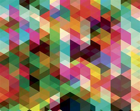 Multicoloured Geometric Wall Mural Wal0001 306m X 245m Wall