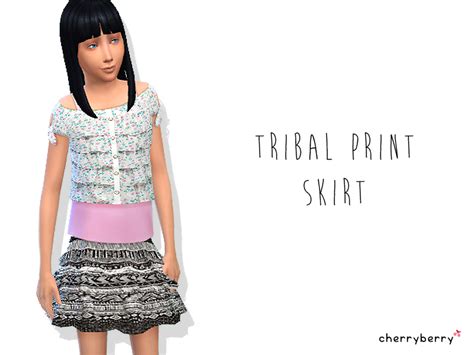 The Sims Resource Tribal Print Skirt