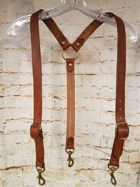 Custom Leather Suspenders Made To Order Heavy Duty Wider Version