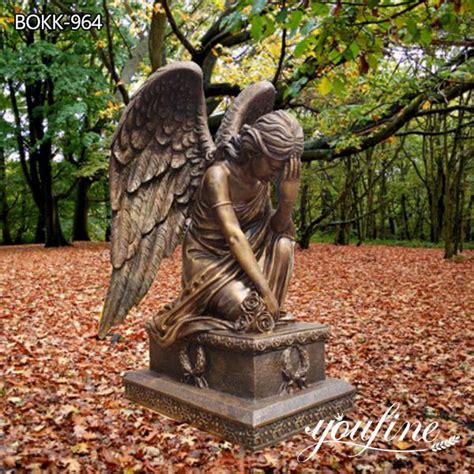 Custom Life Size Kneeling Angel Bronze Statue For Sale Bokk 964 Youfine