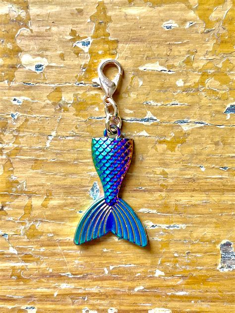 Mermaids Tail Multicolored Zipper Pull Progress Keeper Etsy