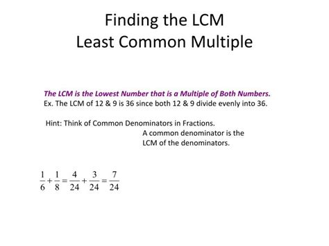 Ppt Finding The Lcm Least Common Multiple Powerpoint Presentation