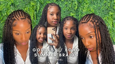 Recreating Viral Summer Boho Goddess Braid Style Youtube