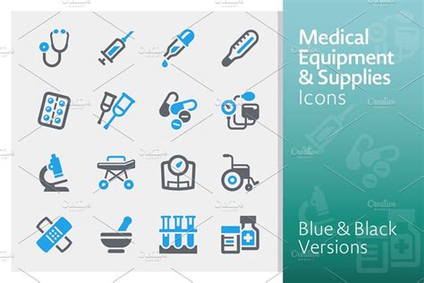 Medical Equipment And Supplies Icons Creative Daddy