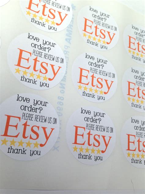 24 x Etsy Review Stickers Review labels review stickers | Etsy