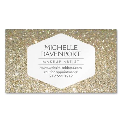 Elegant Gold Glitter Magnetic Business Card Zazzle Magnetic