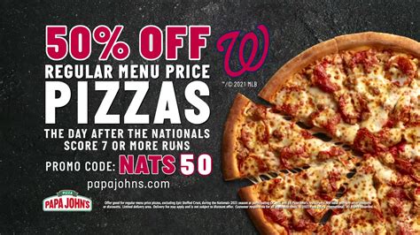 Papa John S Pizza Nats50 Papa John’s Is A Huge Major League Baseball Fan And As An Official