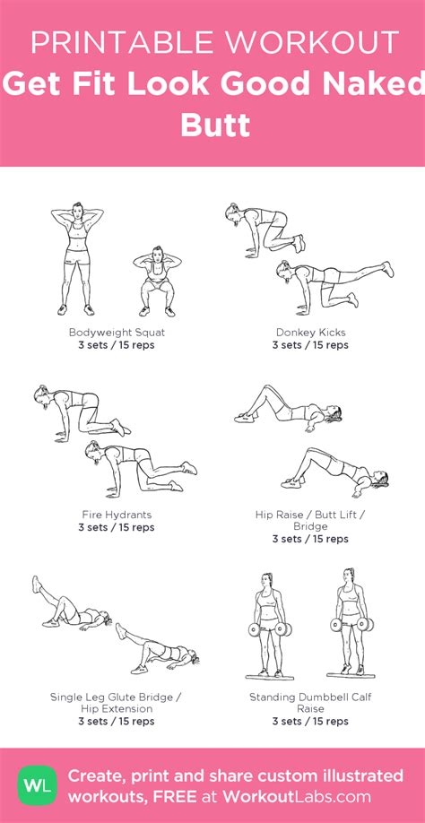 Get Fit Look Good Naked Butt My Custom Printable Workout By WorkoutLabs Workoutlabs