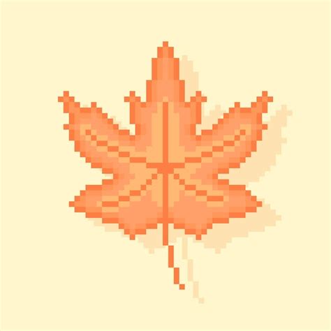 Premium Vector Pixel Art Of Orange Maple Leaf